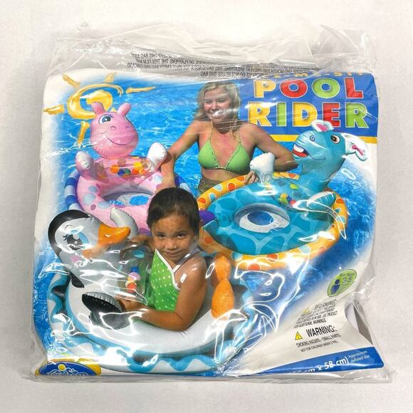 New The Wet Set Pink Hippo Pool Rider Floatie - Picture 1 of 3